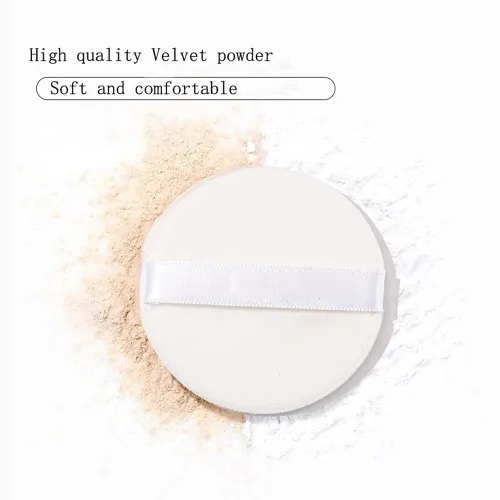 Vista 5 de Contenedor compacto de plástico vacío con espejo de terciopelo y tamiz de red elástica, caja de polvo reutilizable vacía, estuche portátil de polvo