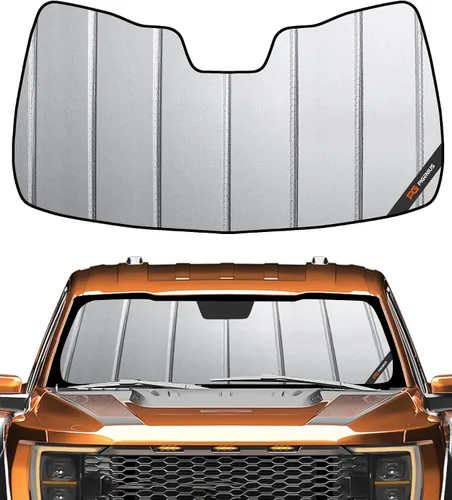 Vista 17 de Pigenius Parasol para parabrisas para Ford F-150 2021-2025 Parasol para ventana delantera - AstraGuard Plateado
