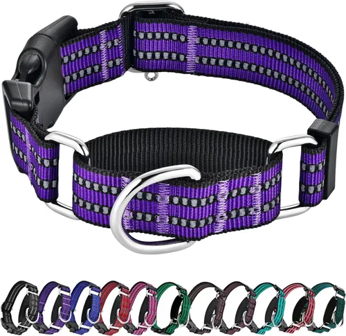 Vista 10 de Hikiko Martingale - Collar reflectante de nailon para perro con hebilla de liberación rápida, ajustable, collar de entrenamiento antideslizante