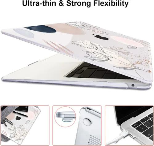 Vista 5 de Funda para MacBook Air de 13 pulgadas 2021 2020 2019 2018 para Mac A2337 M1 A2179 A1932 Funda con Touch ID, funda rígida de plástico