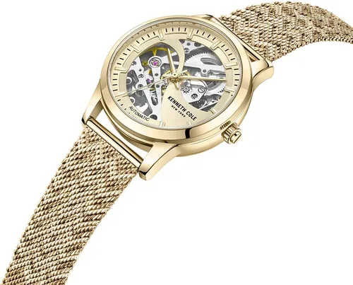 Vista 2 de Kenneth Cole - Reloj de lujo para mujer, de acero inoxidable, cuerda automática automática, resistente al agua, elegante diseño analógico con esfera