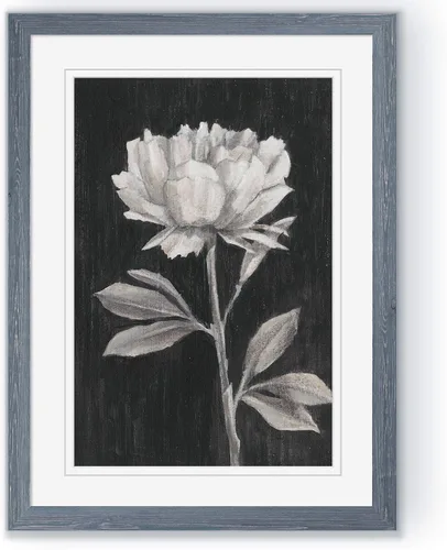 Vista 62 de Renditions Gallery- Lienzo enmarcado con flores blancas y negras Flores blancas y negras 1 juego/marco negro