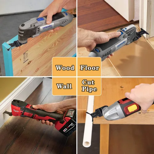 Vista 6 de Tanzfrosch 60 hojas de sierra oscilantes multiherramienta de liberación rápida para cortar madera, plástico, metal suave, ajuste Dewalt Makita Fein