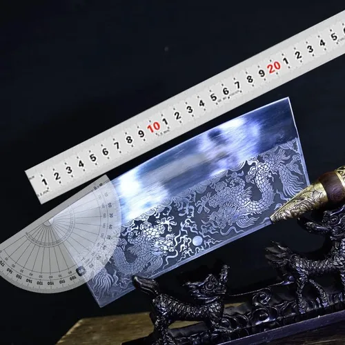 Vista 5 de Meat knife Cleaver, 8inch Hand Forged Meat Cleaver Sharp Blade Kitchen Knife China Longquan Kitchen Knife Kitchen Slicing Knife Cooking Tools