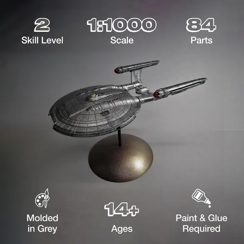 Vista 2 de Polar Lights Star Trek NX-01 Enterprise (Snap) Kit de modelo a escala 1:1000 2T