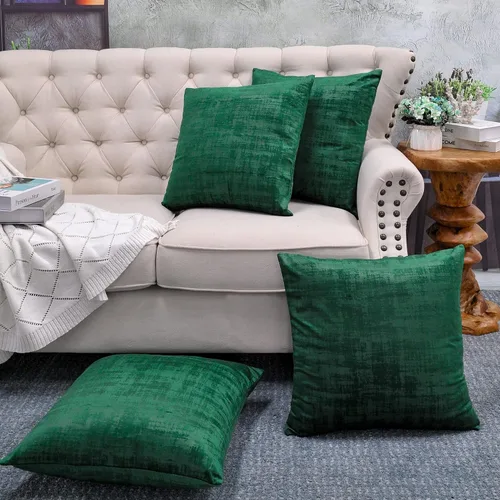 Vista 8 de Home Soft Things Juego de 2 fundas de almohada de terciopelo texturizado, 14 x 26 pulgadas, color verde azulado profundo, fundas decorativas