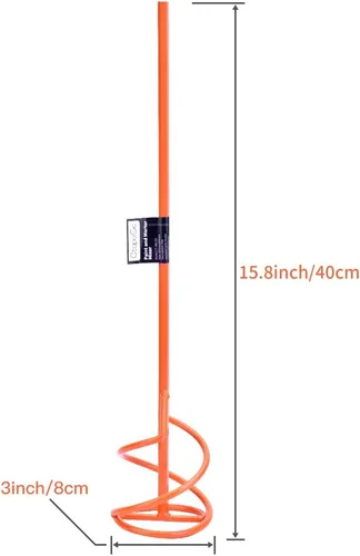 Vista 2 de Mezclador de Pintura y Mortero 40,6 cm de largo, 7,6 cm de diámetro, pala mezcladora para compuesto, sellador, lechada, thinset, yeso, lodo
