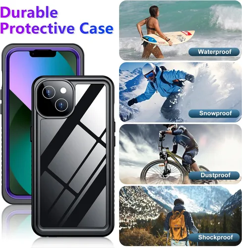 Vista 202 de Temdan - Funda impermeable diseñada para iPhone 12, protector de pantalla y cámara integrado IP68 bajo el agua, cuerpo completo, a prueba de caídas