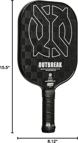 Vista 18 de Onix Outbreak Pickleball Paddle Reinforced by TeXtreme® Technology for Improved Performance and Stronger Play Negro