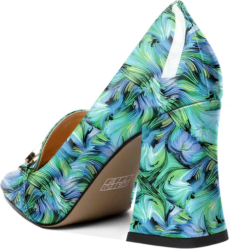 Vista 5 de Zamikoo Zapatos de tacón grueso para mujer, tacón alto, sin cordones, con hebilla de metal, puntera cuadrada cerrada, zapatos de vestir