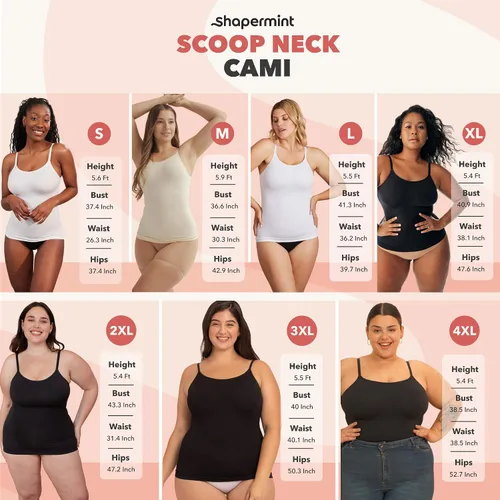 Vista 4 de Shapermint - Camisola de compresión con cuello redondo, control de abdomen y cintura, faja moldeadora