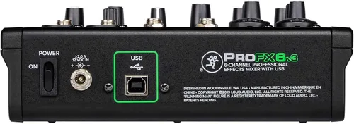 Vista 4 de Mackie ProFX6v3 - Mezclador de efectos con micrófono de grabación Rockville RCM03 Pro, auriculares de estudio PRO-M50, brazo de micrófono DMS40