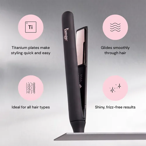 Vista 2 de L'ANGE HAIR Plancha plana de titanio Straight Forward – Placas flotantes de 1" Doble voltaje Cable giratorio de 360° Apagado automático