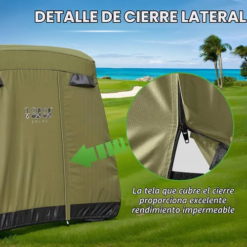 Vista 7 de 10L0L Funda para carrito de golf de 4 pasajeros se adapta a EZGO, Club Car, Yamaha, 400D, impermeable, resistente al viento, resistente al sol