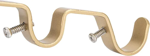 Vista 8 de Ycolnaefllr Juego de 3 soportes dobles dorados, soportes para barra de cortina dobles resistentes, soportes para colgar barra de cortina de 1 y 0.7