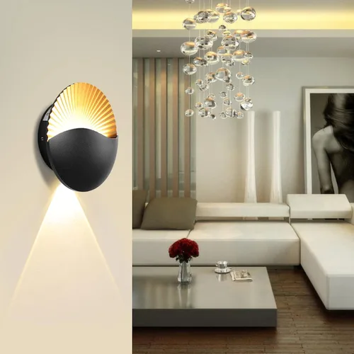 Vista 2 de Kawell Moderno y creativo aplique de pared LED de 12 W, impermeable, lámpara de pared para interiores y exteriores, efecto Art Deco para dormitorio