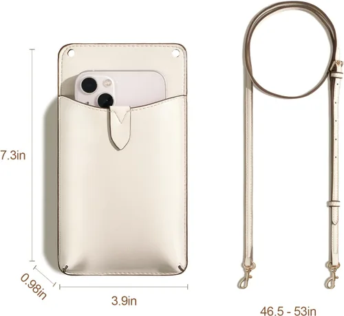 Vista 6 de ROWNYEON Monederos pequeños para teléfono celular para hombres y mujeres, portátil, ligero, casual, diario, para viajes, tarjetero de crédito, Blanco