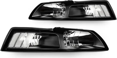Vista 3 de HCZLHCZL Faro delantero negro transparente para Ford Mustang 1999-2004