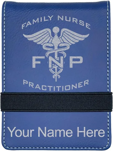 Vista 12 de Mini bloc de notas, FNP Family Nurse Practicer, grabado personalizado incluido (negro con dorado)