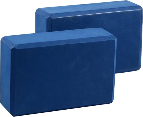 Vista 10 de EXERZ Bloques de yoga, paquete de 2, bloques de gimnasio, ladrillos de entrenamiento de fitness, soporte de mano elástico para pilates antideslizante