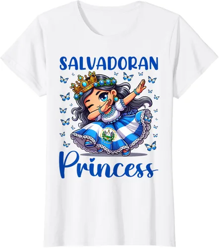 Vista 24 de Camiseta de princesa salvadoreña dabbing para niñas y niños