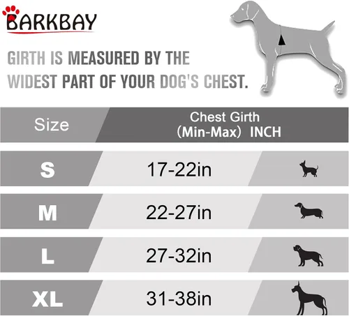Vista 239 de BARKBAY - Arnés para perro sin tirones con clip frontal, material resistente y reflectante, asa de fácil control para pasear perros grandes