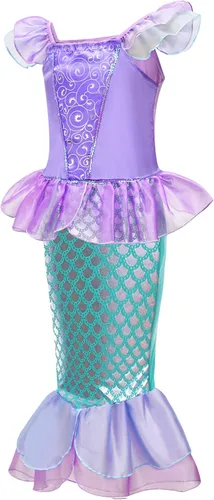 Vista 3 de GZ-LAOPAITOU Disfraz de princesa para niñas, disfraz de princesa para fiesta de cumpleaños, Halloween, cosplay