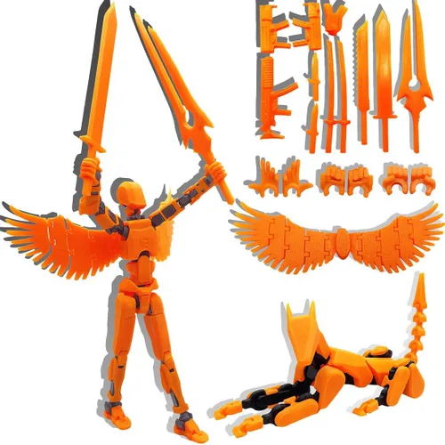 Vista 12 de T13 Juego de Figuras de Acción 3D Titan 13 Figura de Acción Maniquí Impresa en 3D Robo Juguete Multiarticulado Móvil con Articulación Completa