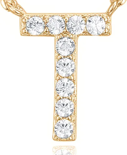 Vista 84 de PAVOI 14K White Gold Plated Cubic Zirconia Initial Necklace Letter Dainty Necklaces for Women