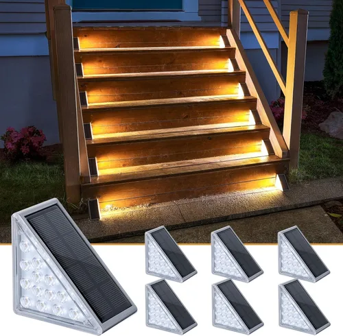 Vista 27 de NIORSUN Luces solares, impermeabilidad IP67, encendido/apagado automáticos, para escalones exterior, escalera, patio, porche, puerta delante, acera
