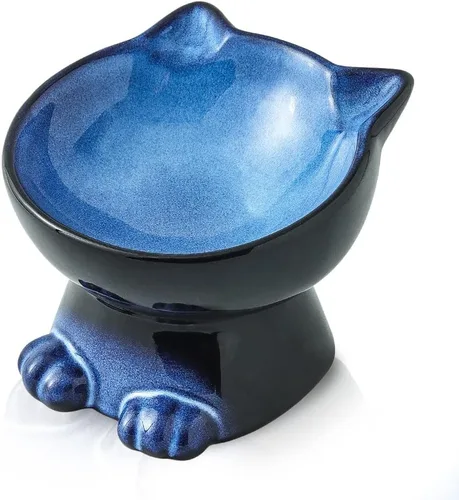 Vista 17 de Nihow Ceramic Basic Cat Bowls: cuenco para gatos de 5 pulgadas para alimentos y agua Food Grade Cat Dish for Small-Sized Cat - Microwave &