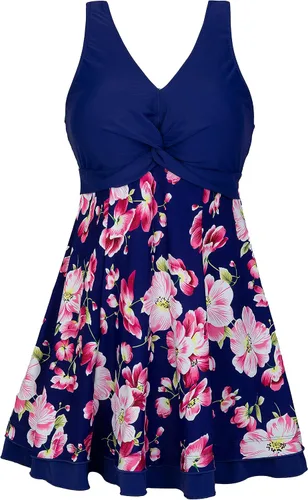 Vista 25 de Wantdo - Vestido de baño adelgazante, traje de baño de una pieza estilo pavo real, vintage, para mujer