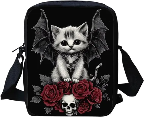 Vista 47 de Halloween Cat Small Messenger Bag Crossbody Shoulder Bag for Women Black Cat Pumpkin