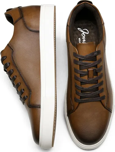 Vista 4 de Jousen Zapatos deportivos de moda para hombre, de cuero pulido, zapatos casuales de negocios con estilo retro para hombre