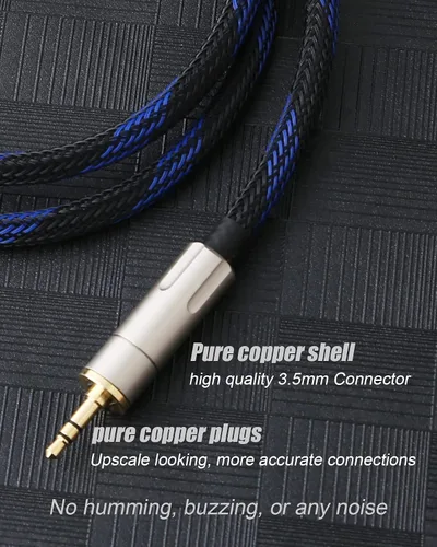 Vista 4 de Audiophile - Cable de audio HiFi OFC de 0.138 in macho a 2 RCA macho, cable de audio para conectar un teléfono inteligente, tableta o reproductor