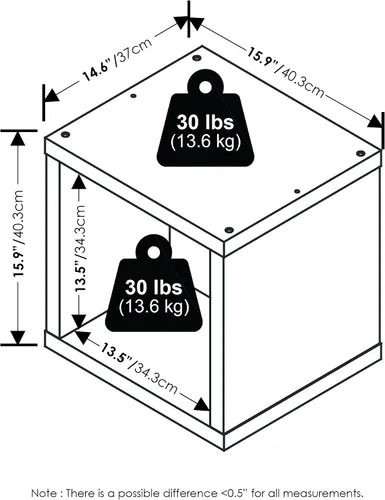 Vista 2 de Furinno Estantería para cubículos, estantería apilable, organizador de almacenamiento en cubos con parte trasera abierta, extragruesa, 15.8 x 15.8 x