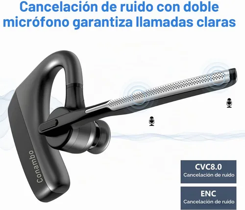 Vista 3 de CONAMBO Auriculares Bluetooth V5.1, 16 horas HD Talktime CVC8.0 Dual Mic Cancelación de Ruido Manos Libres Auricular Bluetooth para Teléfono Celular