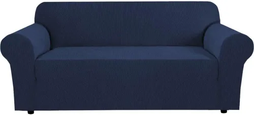 Vista 63 de H.VERSAILTEX Funda elástica para sofá, fundas suaves para muebles de 3 cojines, con tela jacquard gruesa a cuadros con parte inferior elástica, sofá