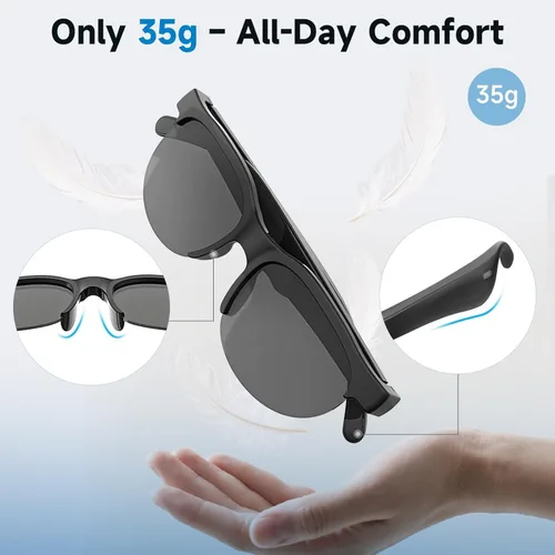 Vista 5 de Lentes inteligentes AI Translator con audio Bluetooth, lentes fotocrómicas, asistente de voz, lentes de sol de oreja abierta para hombres y mujeres