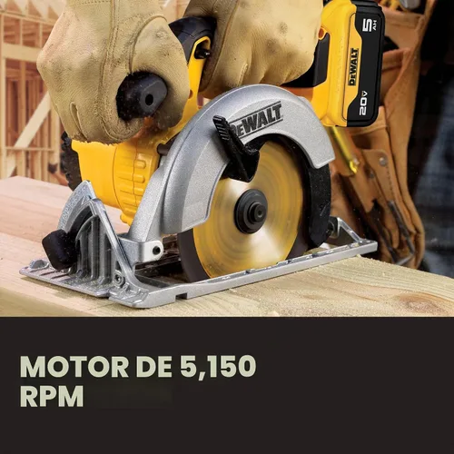 Vista 4 de DEWALT DCS391P1 Kit de sierra circular con batería de iones de litio 20V MAX