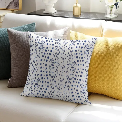 Vista 6 de POMOTER Brunschwig Fils Les Touches Azul y Blanco Funda Decorativa para Almohada Fundas para Almohada Modernas Fundas de Almohada 40 x 40 cm