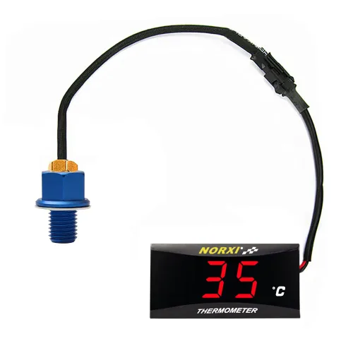 Vista 6 de Medidor de temperatura de aceite de motocicleta Medidor digital de temperatura de aceite termómetro electrónico con adaptador de sensor de Azul