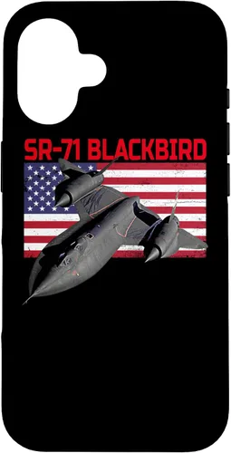 Vista 32 de SR-71 Blackbird in Action and Patriotic American Flag. Case for iPhone 17