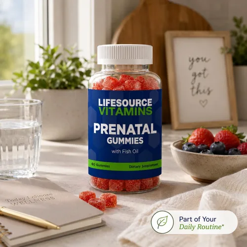 Vista 4 de LifeSourceVitamins Multivitaminas prenatales y minerales con DHA - Omega 3 / Fórmula patentada