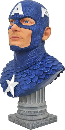 Vista 8 de Leyendas en 3-Dimensiones: Marvel Comics Capitán América 1: 2 Escala Busto, Multicolor