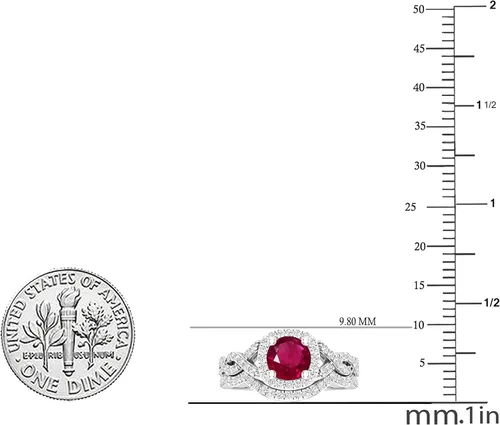 Vista 18 de Dazzlingrock Collection Juego de anillos de boda redondos de 0.228 in creados en laboratorio y diamantes blancos naturales para mujer