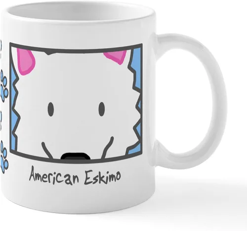Vista 2 de CafePress Taza de café de cerámica Anime American Eskimo de 11 oz (11.0 fl oz)