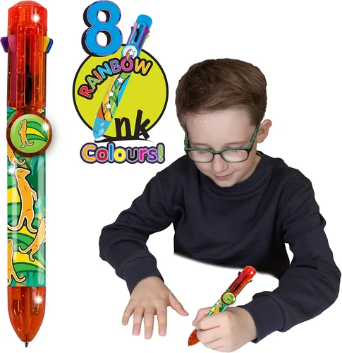 Vista 17 de Bolígrafo mariposa de Deluxebase. Bolígrafo retráctil multicolor 8 en 1 con diseño de animales lindos. Bolígrafo de escritura de tinta suave