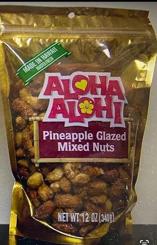 Vista 3 de Nueces mixtas glaseadas con piña Aloha Alohi