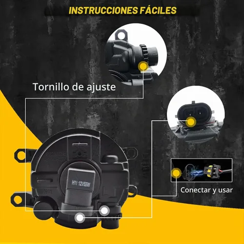 Vista 2 de Luces antiniebla para Corolla/Altis CE ECO L LE 2014 2015 2016 con bombilla halógena H11 12V 55W y kit de interruptor y cableado (lente transparente)